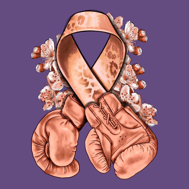 Uterine Cancer Peach Ribbon With Boxing Gloves Vintage Hoodie by NancyCooperArtShop | Teevron