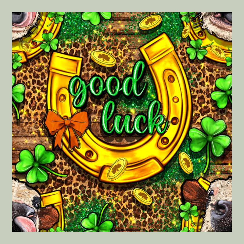 St. Patricks Good Luck With Cow Digital Paper Ladies Tee by BundleAndBundleShop | Teevron