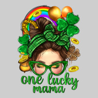 St. Patrick Messy Bun One Luck Mama With Clover Premium Tee | Teevron