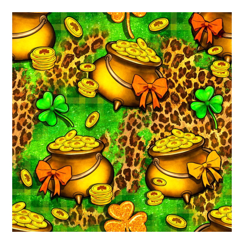 St. Patrick's Pot Of Gold Seamless Pattern Ladies Tee by BundleAndBundleShop | Teevron