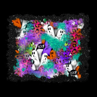 Halloween Ghost And Turquoise Glitter Background Zipper Hoodie | Teevron