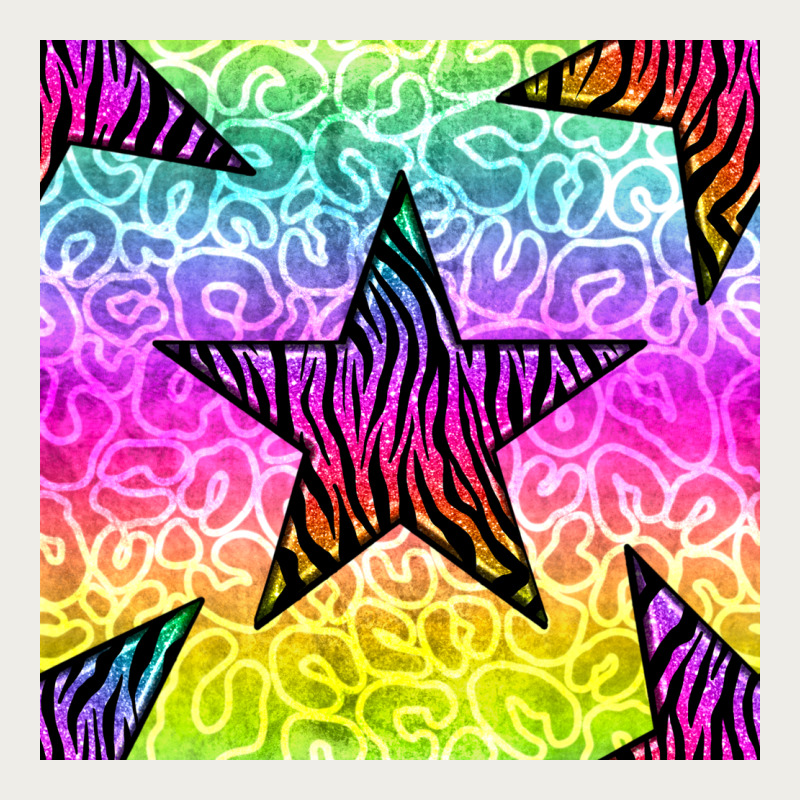 Zebra Glitter Star Seamless Pattern Zipper Hoodie by BundleAndBundleShop | Teevron
