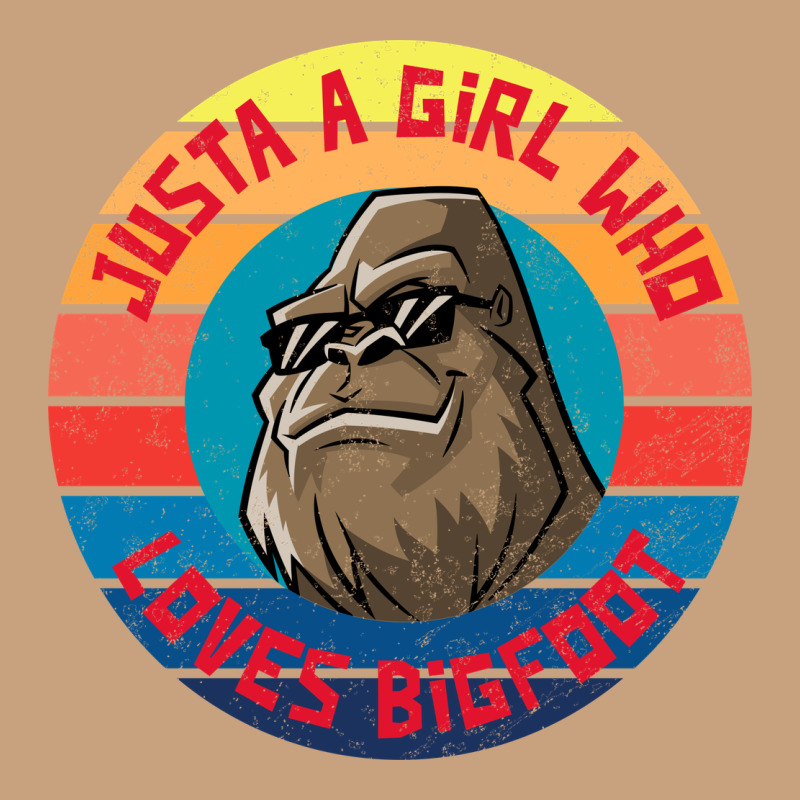 Retro Sunset Just A Girl Who Loves Bigfoot Vintage Tee by artisFamous | Teevron