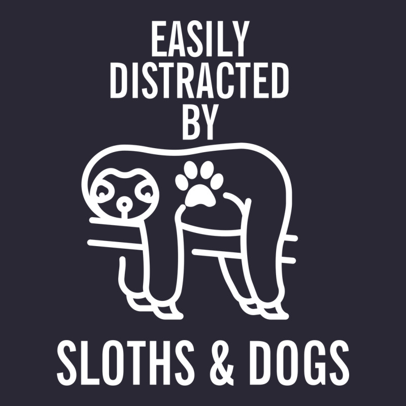 Easily Distracted By Sloths And Dogs Funny Sloth Quote Paw Print Vintage Tee by artisFamous | Teevron