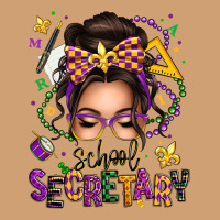 Mardi Gras School Secretary Caucasian Messy Bun Vintage Tee | Teevron