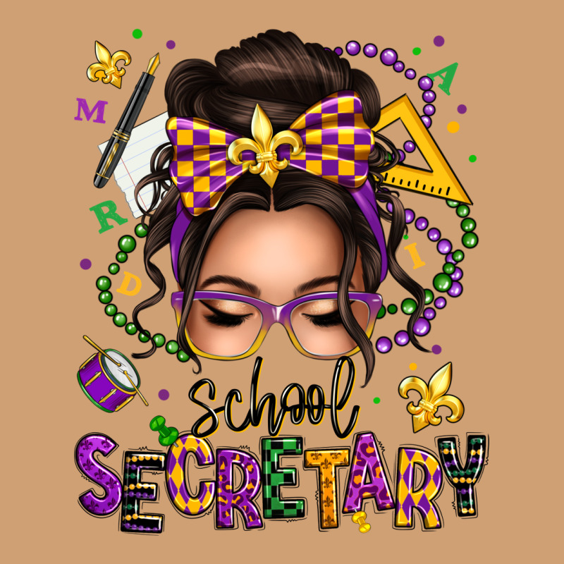 Mardi Gras School Secretary Caucasian Messy Bun Vintage Tee by texasbilliewilder | Teevron