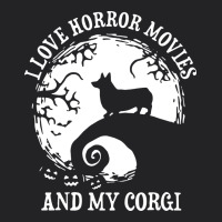 I Love Horror Movies And My Corgi Funny Corgi Vintage Tee | Teevron