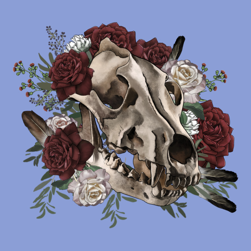 Floral Boho Wolf Skull Long Sleeve Tee by RanaPortraitStore | Teevron