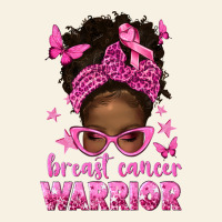 Afro Messy Bun Breast Cancer Warrior Vintage Tee | Teevron