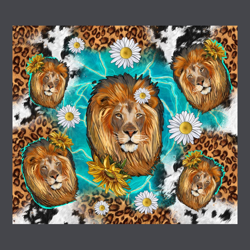 Lion With Leopard And Cowhide Pattern Long Sleeve Tee by TumblerDesignByShophia | Teevron