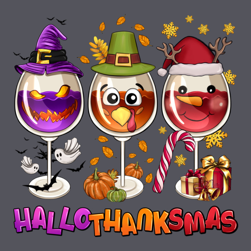 Hallothanksmas Wine Glasses Vintage Hoodie by NancyCooperArtShop | Teevron