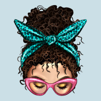 Messy Curly Bun Mom With Leopard Bandana Ladies Tee | Teevron
