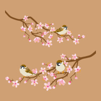 Cherry Blossom Sakura With Bird Vintage Tee | Teevron