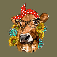 Western Cow With Sunflowers And Gemstone Vintage Hoodie | Teevron