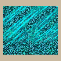 Blue Glitter With Leopard Pattern Long Sleeve Tee | Teevron