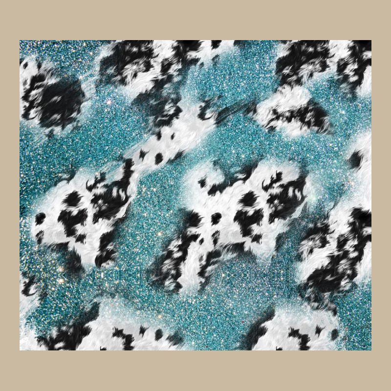 Teal Glitter And Cowhide Long Sleeve Tee by TumblerDesignByShophia | Teevron