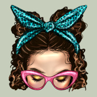 Messy Bun Mom With Leopard Bandana Ladies Tee | Teevron