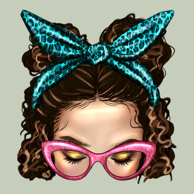 Messy Bun Mom With Leopard Bandana Ladies Tee by BundleAndBundleShop | Teevron