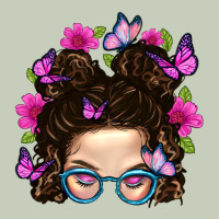 Messy Bun Mom With Butterfly Ladies Tee | Teevron