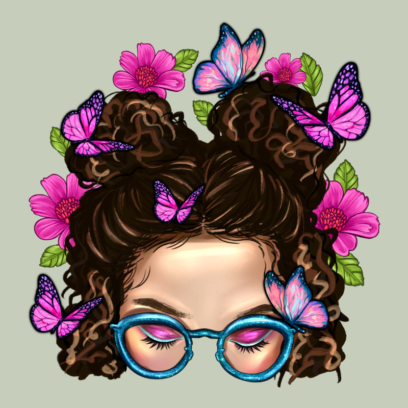 Messy Bun Mom With Butterfly Ladies Tee by BundleAndBundleShop | Teevron