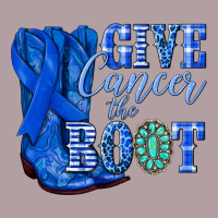 Give Cancer The Boot Colon Cancer Blue Ribbon Nca Vintage Hoodie | Teevron