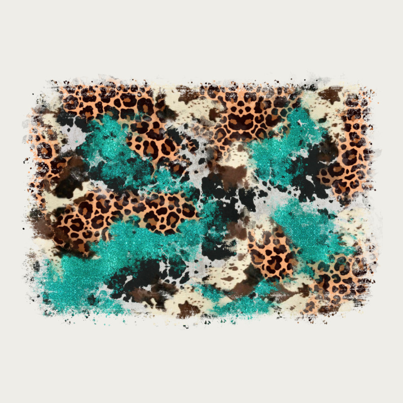 Cowhide Turquoise Glitter Zipper Hoodie by FaDigitalArtStudio | Teevron