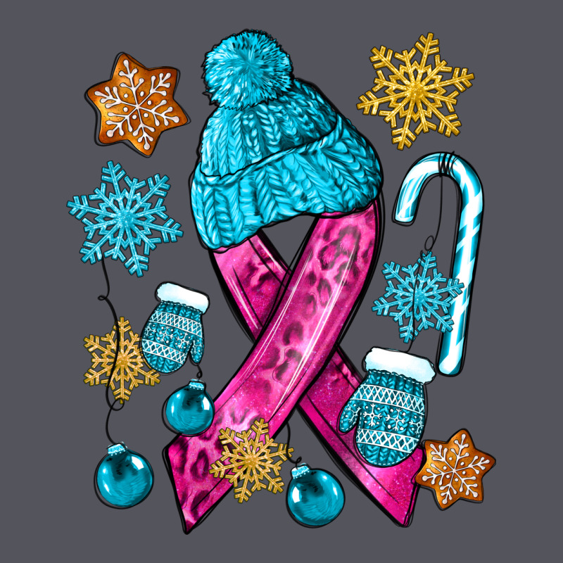 Winter Breast Cancer Ribbon Vintage Hoodie by NancyCooperArtShop | Teevron