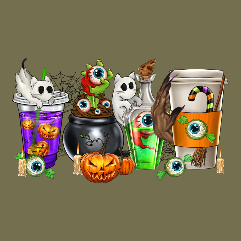 Halloween Coffee Cups Vintage Hoodie by texasbilliewilder | Teevron