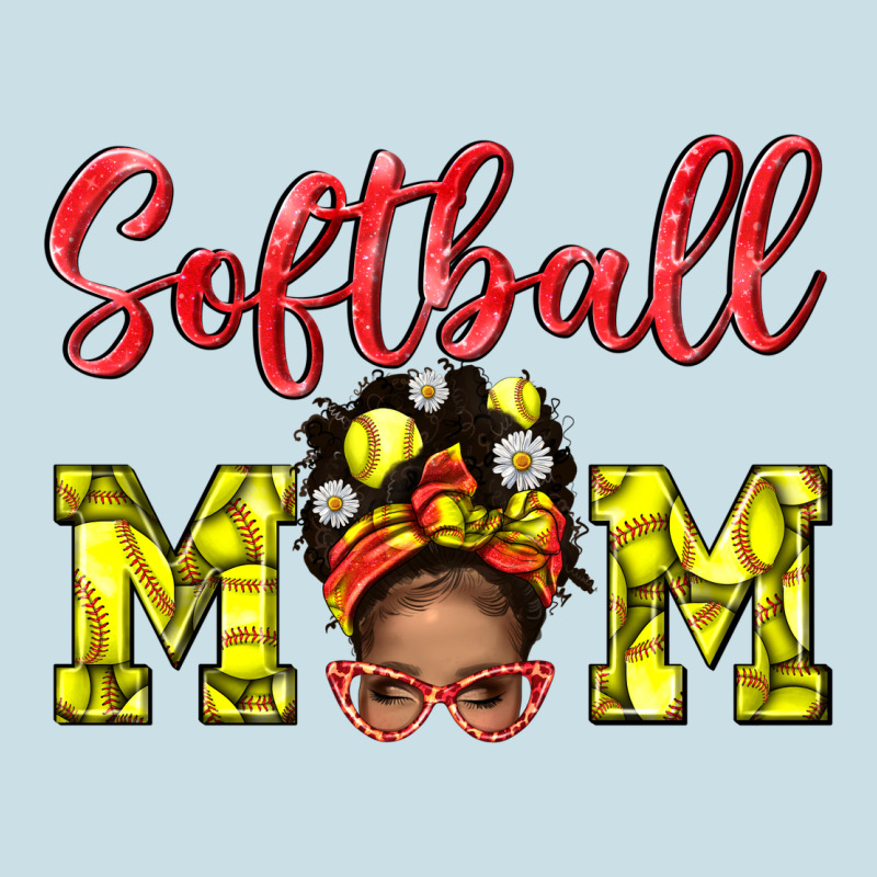 Softball Mom And Afro Messy Bun Mom Ladies Tee by BundleAndBundleShop | Teevron