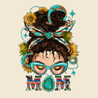 Western Messy Bun Mom With Sunflower Ladies Tee | Teevron