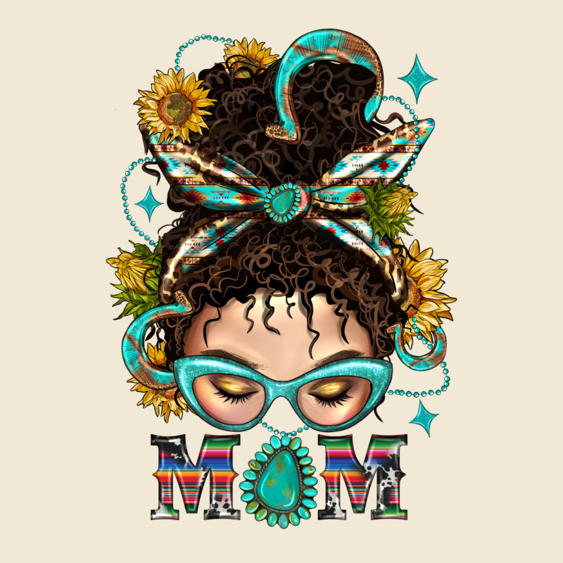 Western Messy Bun Mom With Sunflower Ladies Tee by BundleAndBundleShop | Teevron