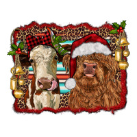 christmas heifer and highland cow with serape background | Teevron