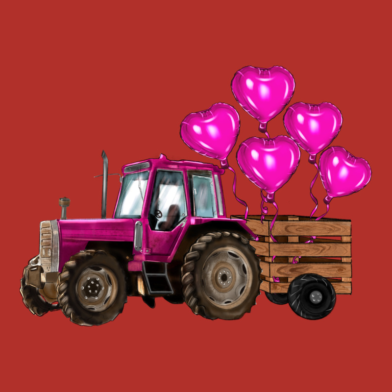 Valentines Day Pink Tractor With Pink Heart Balloo Premium Hoodie by RanaPortraitStore | Teevron