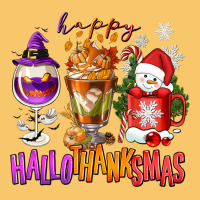 Happy Hallothanksmas Wine Glass And Coffee Vintage Hoodie | Teevron