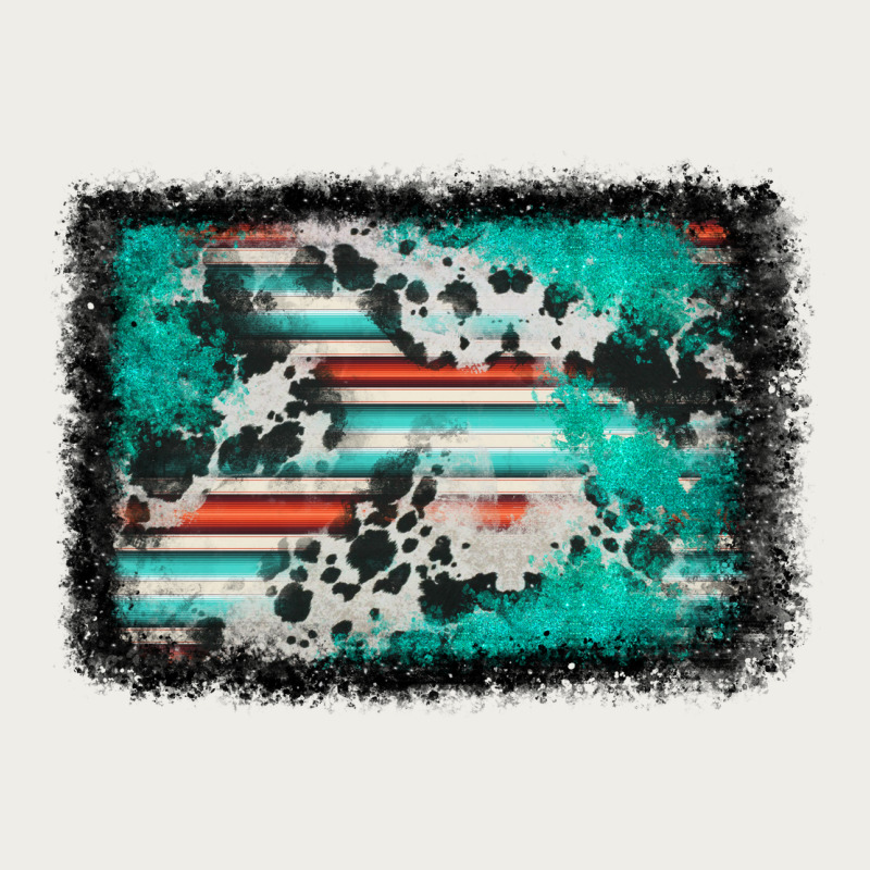 Western Serape Cowhide Turquoise Glitter Zipper Hoodie by FaDigitalArtStudio | Teevron