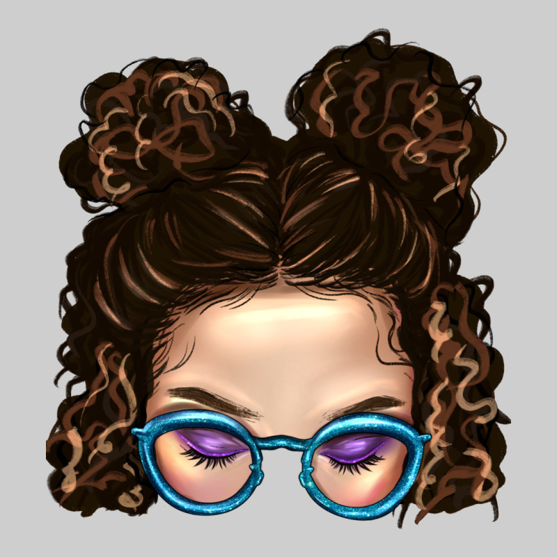 Messy Bun Mom And Glitter Glasses Premium Tee by BundleAndBundleShop | Teevron