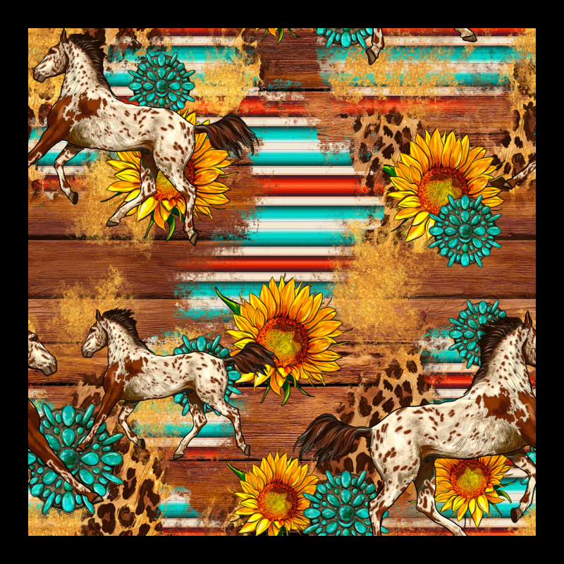 Western Horse Sunflowers Gemstone Seamless Pattern Heavyweight Sweatshirt by FaDigitalArtStudio | Teevron