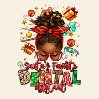 Santa's Favorite Dental Assistant Afro Messy Bun Vintage Tee | Teevron