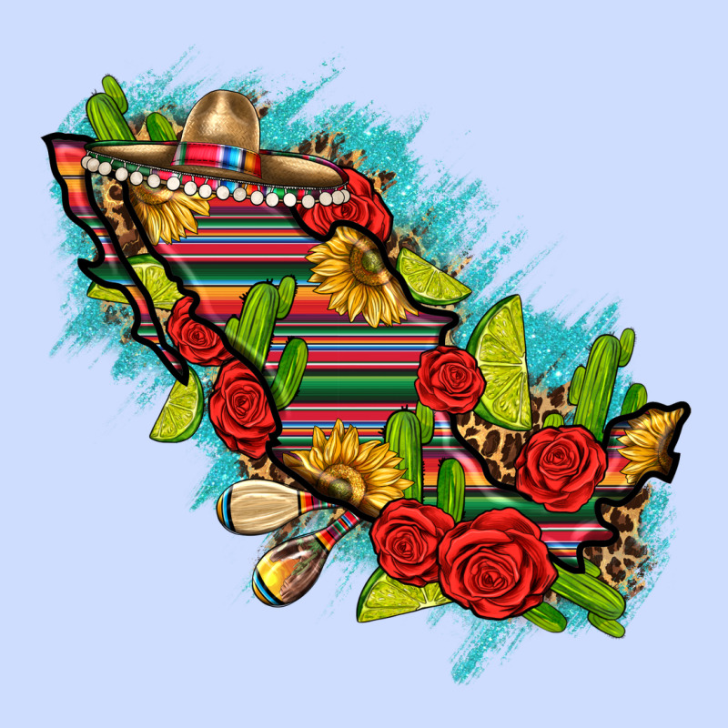 Mexico Map With Leopard And Sunflowers Urban Heavy Tee by texasbilliewilder | Teevron