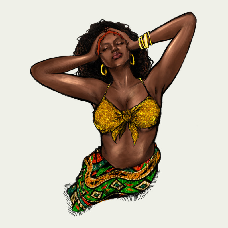 Black Woman Urban Heavy Tee by NancyCooperArtShop | Teevron