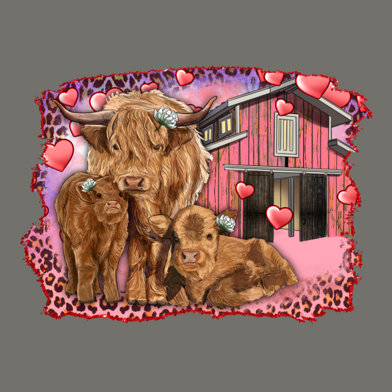 Valentines Day Mama Cow And Baby Cows Premium Hoodie by RanaPortraitStore | Teevron