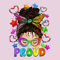 Lgbtq+ Messy Bun With Colorful Stars Ladies Tee | Teevron
