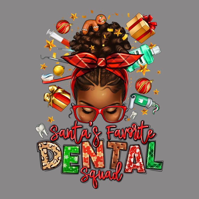 Santa's Favorite Dental Squad Afro Messy Bun Vintage Tee by texasbilliewilder | Teevron