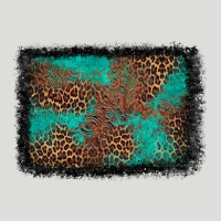 Western Leopard Turquoise Glitter Tooled Leather Zipper Hoodie | Teevron
