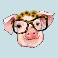 Sunflowers With Pig Ladies Tee | Teevron