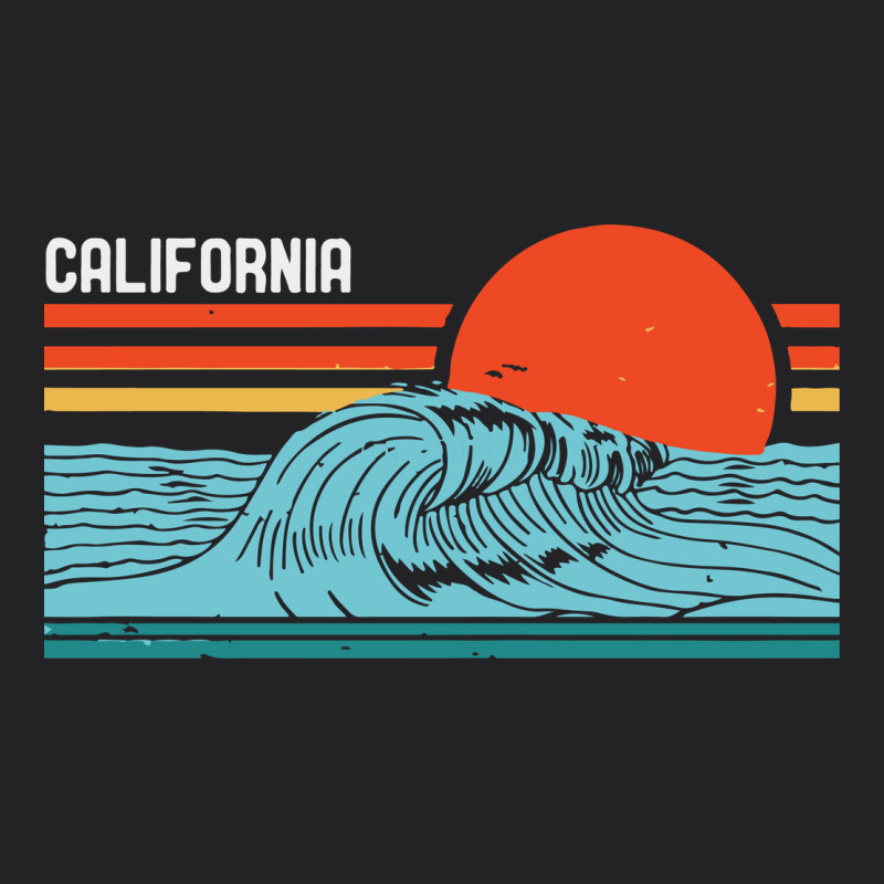 Vintage California Wave Surf Retro 80s California Beach Surfing Vintage Tee by linhVisuals | Teevron