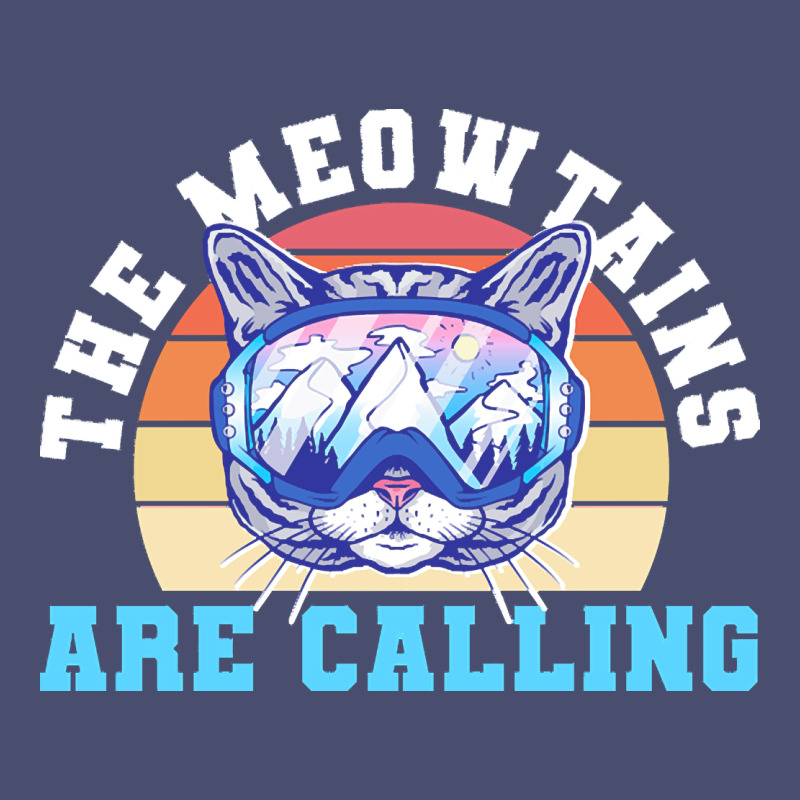 Skiing T  Shirt Ski Goggles Cat The Meowtains Are Calling Skier Winter Vintage Tee by linhVisuals | Teevron