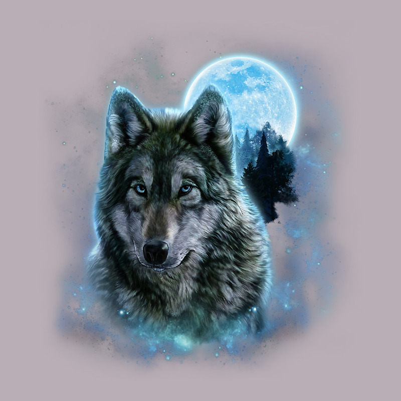 T Shirt, Grey Wolf Hunting Ground, Icy Moon, Forest, Galaxy Vintage Tee by linhVisuals | Teevron