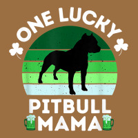 Funny St Patrick's Day One Lucky Pitbull Mama Pitbulldog T Shirt Vintage Tee | Teevron