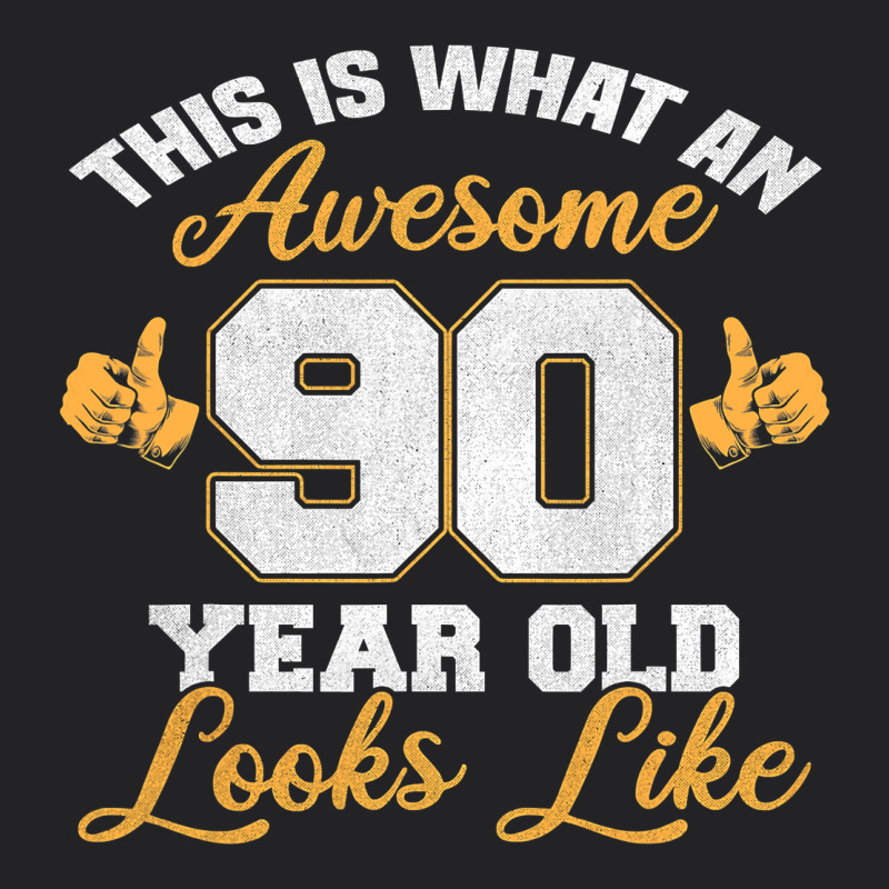 90th Birthday Novelty Gift Awesome 90 Year Old T Shirt Vintage Tee by linhVisuals | Teevron
